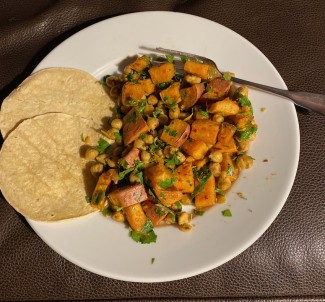 Chickpea and Cumin Roasted Sweet Potatoes