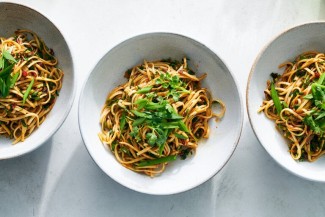 Chile-Oil Noodles With Cilantro