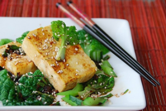 Grilled Tofu and Sauteed Asian Greens