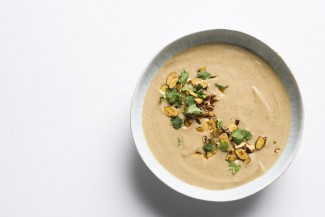 Harissa-Spiced Cauliflower-Almond Soup