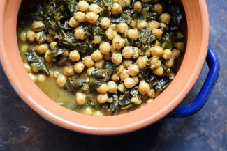 Tamarind Chickpeas With Greens