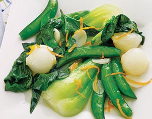 Baby Bok Choy, Sugar Snap Peas & Garlic