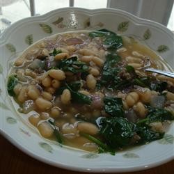 Recipe Photo: Creamy Bean Soup with Fresh Herbs and Spinach