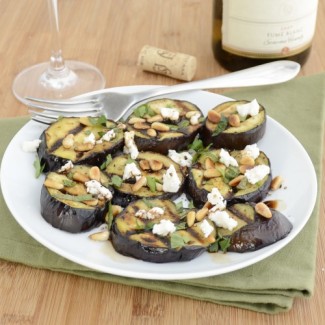 Grilled Eggplant with Chevre