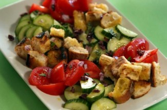 Recipe Photo: Grilled Bread Salad with Tomatoes and Cucumbers