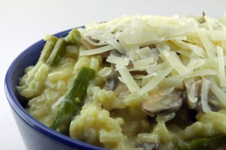 Recipe Photo: Gruyere Risotto with Asparagus and Mushrooms