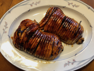 Hasselback Butternut Squash with Bay Leaves