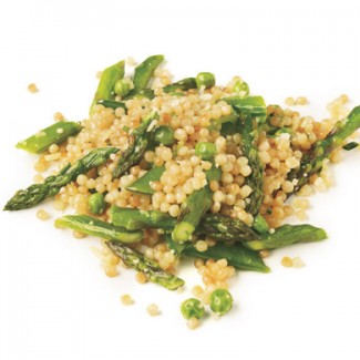 Recipe Photo: Israeli Couscous with Asparagus, Peas, and Sugar Snaps