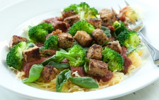 Italian-Style Spaghetti Squash with Tempeh Recipe Photo: Italian-Style Spaghetti Squash with Tempeh