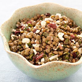 Lentil Salad with Olives, Mint, and Feta