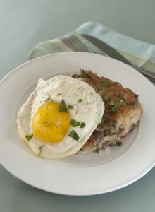 Recipe Photo: Mushroom Risotto Cakes with Eggs