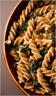 Recipe Photo: Pasta With Caramelized Onion, Swiss Chard and Garlicky Bread Crumbs