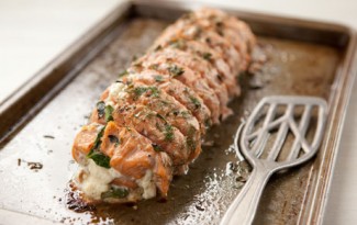 Roasted Salmon Stuffed with Spinach, Feta and Ricotta Recipe Photo: Roasted Salmon Stuffed with Spinach, Feta and Ricotta