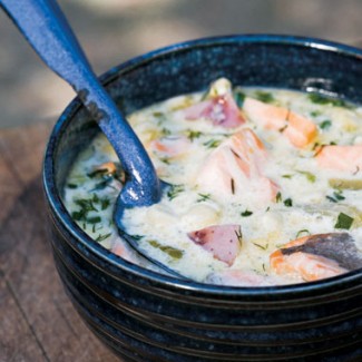 Salmon and Corn Chowder Recipe Photo: Salmon and Corn Chowder