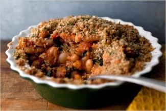 Recipe Photo: Slow-Baked Beans With Kale