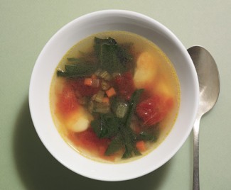 Recipe Photo: Spring Greens and Lima Bean Soup