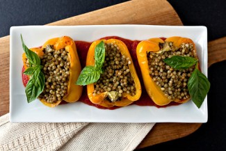 Recipe Photo: Barley and Herb-Stuffed Vegetables