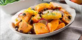 Recipe Photo: Sweet Potato and Black Bean Salad with Orange and Radish