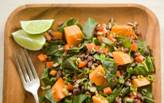 Recipe Photo: Sweet Potatoes with Collards and Aduki Beans