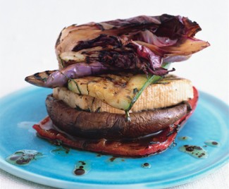 Recipe Photo: Grilled Veggie and Tofu Stack with Balsamic and Mint