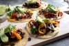 Sheet-Pan Tostadas With Black Beans and Peppers