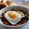 Recipe Photo: Braised Lentils with Fried Eggs