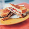 Recipe Photo: Grilled Fresh Mozzarella Sandwiches with Olive Paste and Roasted R