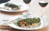 Recipe Photo: Swiss Chard-wrapped Salmon with Chunky Orange-Chipotle Salsa